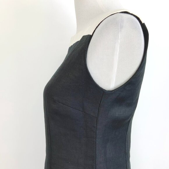 Richie Freeman for Teri Jon Black /White Linen Sheath Dress Retro Sz 8 - Picture 7 of 16